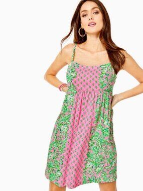 Lilly Pulitzer Libra Dress in Pink Shandy "Oh Diamond Girl" print- SZ XL - NWT